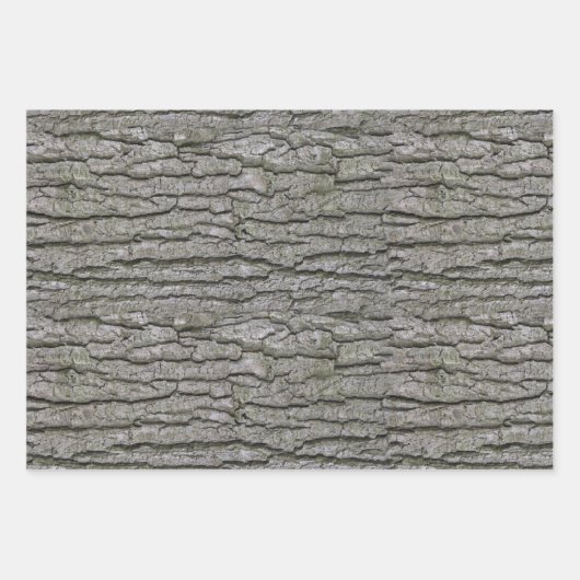 Rustic Faux Piece of Wood Grain Tree Bark Inpakpapier Vel (Voorkant 3)