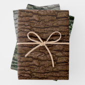 Rustic Faux Piece of Wood Grain Tree Bark Inpakpapier Vel (In situ)