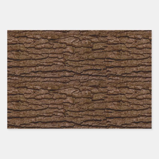 Rustic Faux Piece of Wood Grain Tree Bark Inpakpapier Vel (Voorkant)