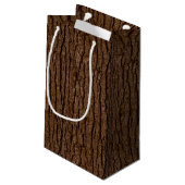 Rustic Faux Piece of Wood Grain Tree Bark Klein Cadeauzakje (Achterkant Gekanteld)