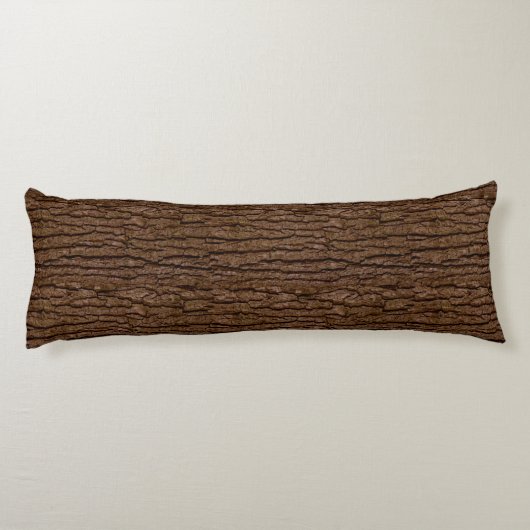 Rustic Faux Piece of Wood Grain Tree Bark Lichaamskussen (Achterkant)
