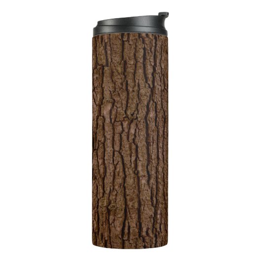 Rustic Faux Piece of Wood Grain Tree Bark Thermosbeker (Gedraaid links)