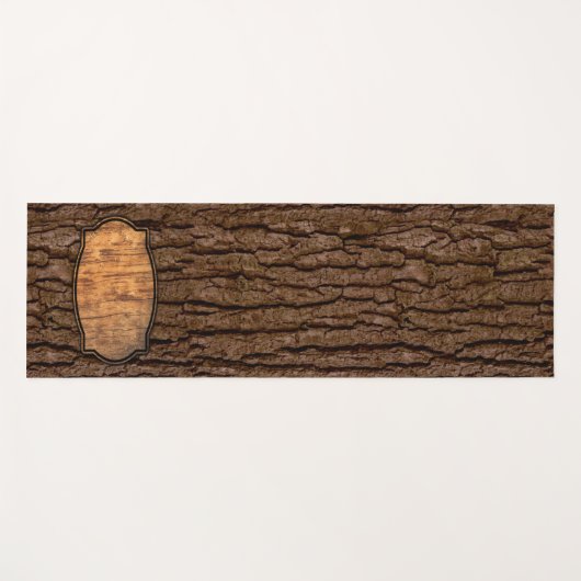 Rustic Faux Piece of Wood Grain Tree Bark Yogamat (Voorkant (horizontaal))