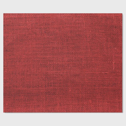 Rustic Faux Red Burlap Texture Cadeaupapier (Vlak)