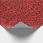 Rustic Faux Red Burlap Texture Cadeaupapier (Hoek)