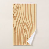 Rustic Faux Sined Brown Wood Monogramed Custom Bad Handdoek (Handdoek)