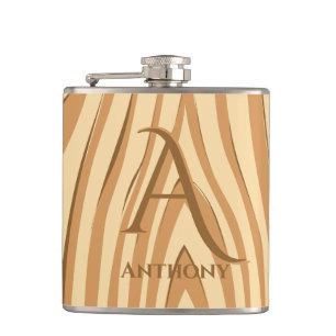 Rustic Faux Sined Brown Wood Monogramed Custom Heupfles