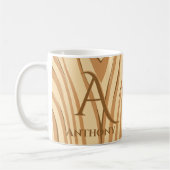Rustic Faux Sined Brown Wood Monogramed Custom Koffiemok (Links)