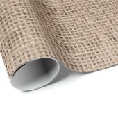 Rustic Faux Tan Burlap Texture Cadeaupapier (Rol Hoek)