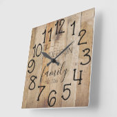 Rustic Faux Wood Barn Farmhouse Vierkante Klok (Hoek)