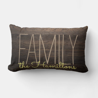 Rustic FAUX WOOD Chic Family Monogram GEEL Kussen