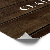 Rustic Faux Wood Foto bruiloft Welkomstteken Poster (Hoek)