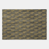 Rustic Faux Wood Grain, Elegant Faux Gold "22nd" Inpakpapier Vel (Voorkant 2)
