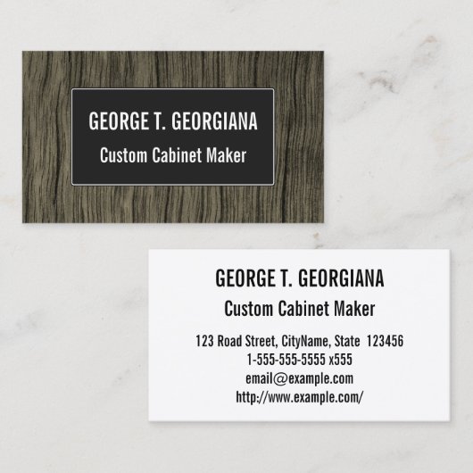 Rustic Faux Wood Look Pattern Business Card Visitekaartje (Voorkant / Achterkant)