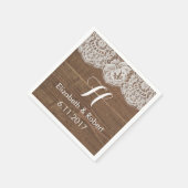 Rustic Faux Wood met kant Servet (Hoek)