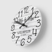 Rustic Faux Wood Planking Persoonlijke naam Ronde Klok (Hoek)