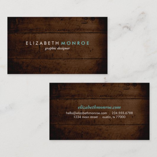 Rustic Faux Wood Visitekaartje (Voorkant / Achterkant)