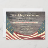 Rustic Faux Wood |  vlaggen op 4 juli Kaart (Voorkant)