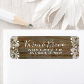 Rustic Faux Wood & White Floral Lace Etiket (Insitu)