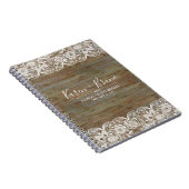 Rustic Faux Wood & White Lace Notitieboek (Rechterzijde)