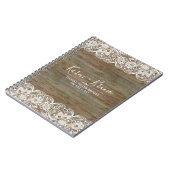 Rustic Faux Wood & White Lace Notitieboek (Linkerzijde)