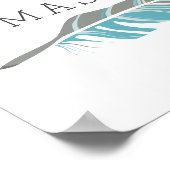 Rustic Feather | Blauwe speciale wandkunst Poster (Hoek)