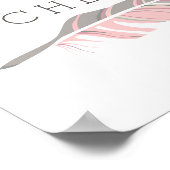 Rustic Feather | Roze, speciale wandkunst Poster (Hoek)