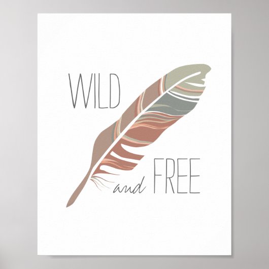 Rustic Feather | Wilde en Vrije Kinderkamer Muurku Poster (Voorkant)