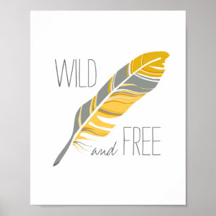 Rustic Feather Wilde en Vrije Nursery Wall Art Poster
