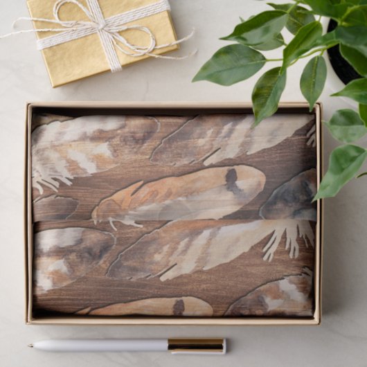 Rustic Feathers Tissuepapier (Geschenk)