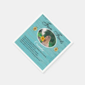 Rustic Feest Fun Fact Zonnebloem Blauwgroen Hout Servet (Hoek)