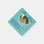 Rustic Feest Fun Fact Zonnebloem Teal Hout Servet (Hoek)