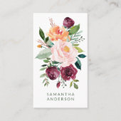 Rustic Feminine Floral Bouquet Entrepreneur Visitekaartje (Voorkant)