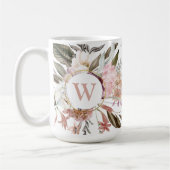 Rustic Feminine Floral Bouquet met Monogram Koffiemok (Links)
