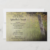 Rustic Fence Post and Wildflower Country Wedding Kaart (Voorkant)