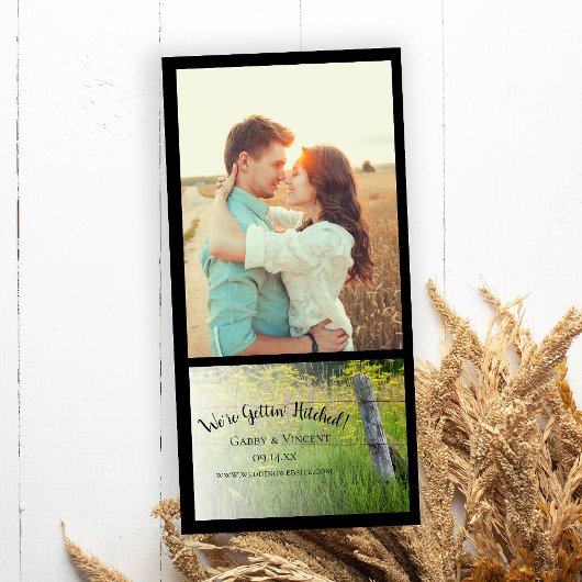 Rustic Fence Post and Wildflower Country Wedding Save The Date
