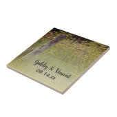 Rustic Fence Post Country Weddenschap Tile Tegeltje (Zijkant)