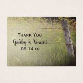 Rustic Fence Post Country Wedding Favor Tags Visitekaartjes