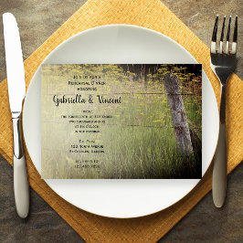 Rustic Fence Post Country Wedding Rehearsal Dinner Kaart