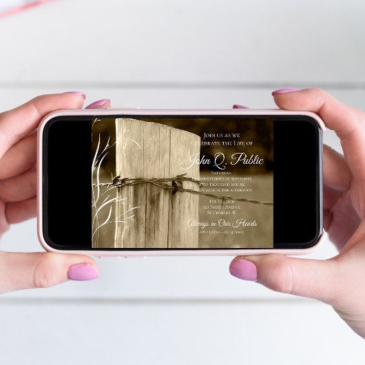 Rustic Fence Post viering van het levensmonument Kaart