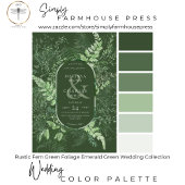 Rustic Fern Green Foliage Emerald Geen Diner All In One Uitnodiging