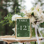 Rustic Fern Green Foliage Emerald Wedding Kaart<br><div class="desc">Maak kennis met ons betoverende nummer van de trouwtafel, waar elegantie en natuur in perfecte harmonie samenkomen. Een zacht, vederachtig ovaal lijst versierd met weelderig bosgroen, klimop, varens en meer, prachtig geplaatst tegen een betoverende smaragdgroene achtergrond. Leg de essentie vast van een romantische ontsnapping uit het bos met dit prachtige...</div>