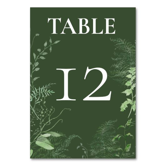 Rustic Fern Green Foliage Emerald Wedding Kaart (Achterkant)