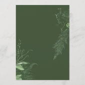 Rustic Fern Green Foliage Emerald Wedding Menu (Achterkant)