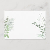 Rustic Fern Green Foliage White Wedding Details Informatiekaartje (Achterkant)