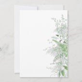 Rustic Fern Green Foliage Witte Bruids Luncheon Kaart (Achterkant)
