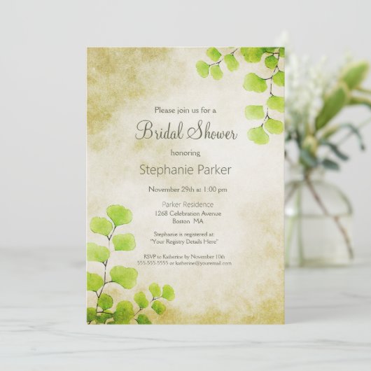 Rustic Fern Leaf Vrijgezellenfeest Kaart (Staand voorkant)