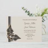 Rustic Fern Leaf Wedding Invitation Kaart (Staand voorkant)