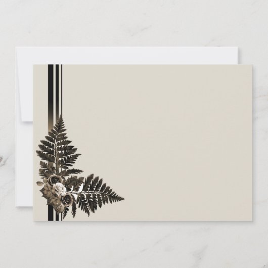 Rustic Fern Leaf Wedding Invitation Kaart (Achterkant)
