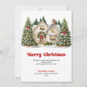 Rustic festive home warm Christmas scene greeting Feestdagenkaart (Voorkant)